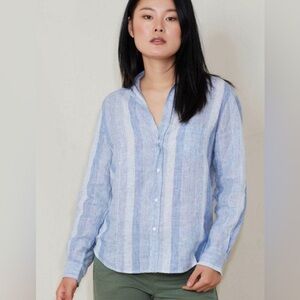 Frank & Eileen Blue and White Striped Button Down Shirt